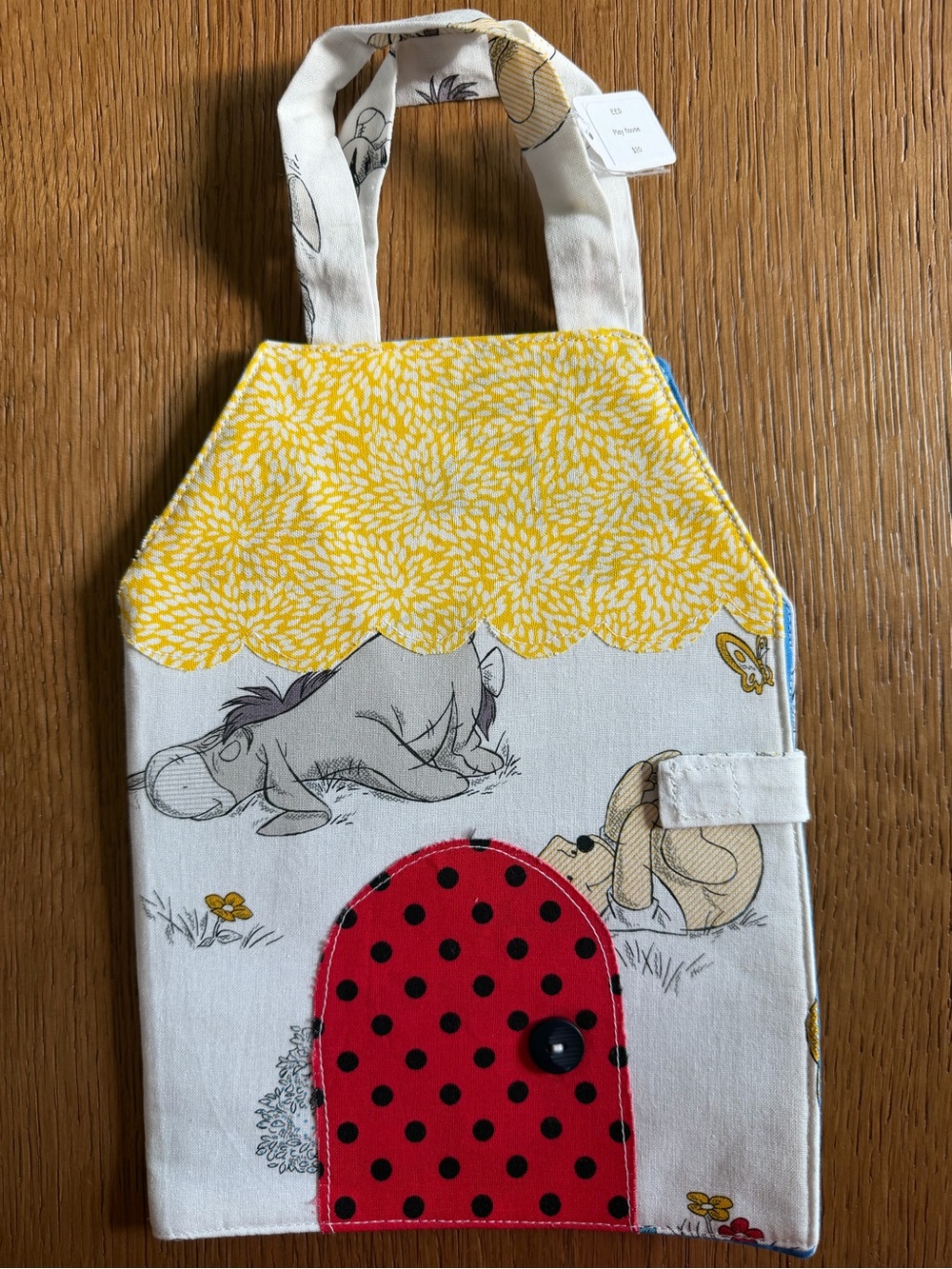 Kids Fabric Storybook Door Play Bag - Yellow, Red Polka Dot